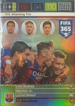 2015 Panini Adrenalyn XL Fifa 365 Luis Suárez Lionel Messi